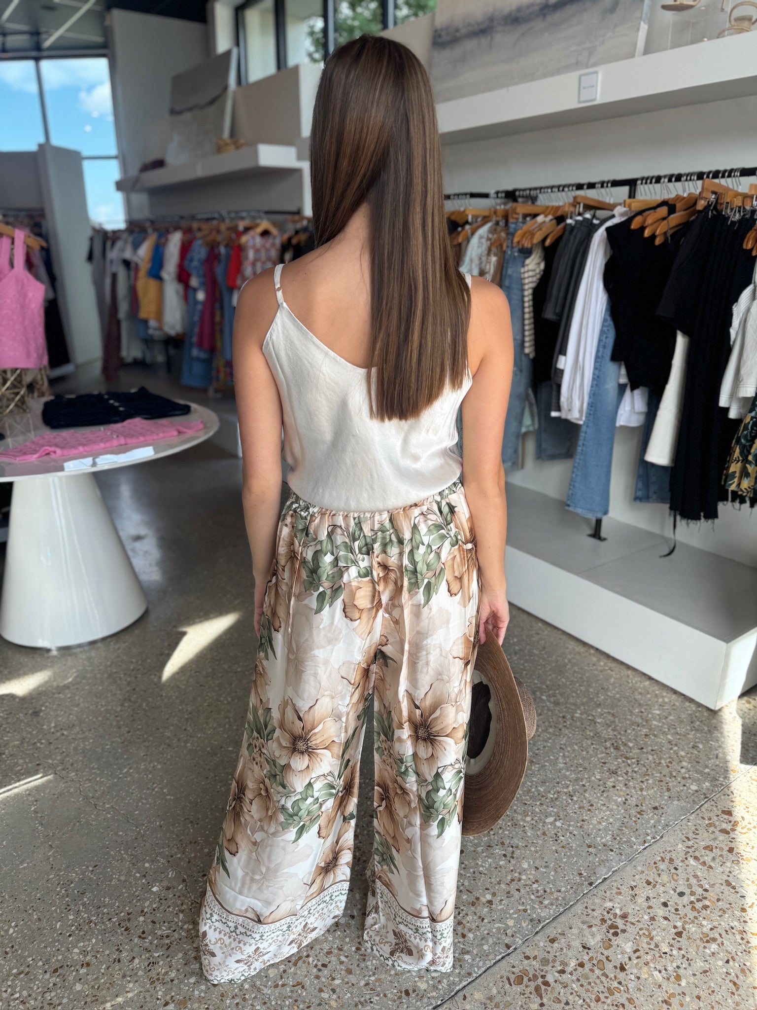Wild Hibiscus Silky Pants - Amor Lafayette