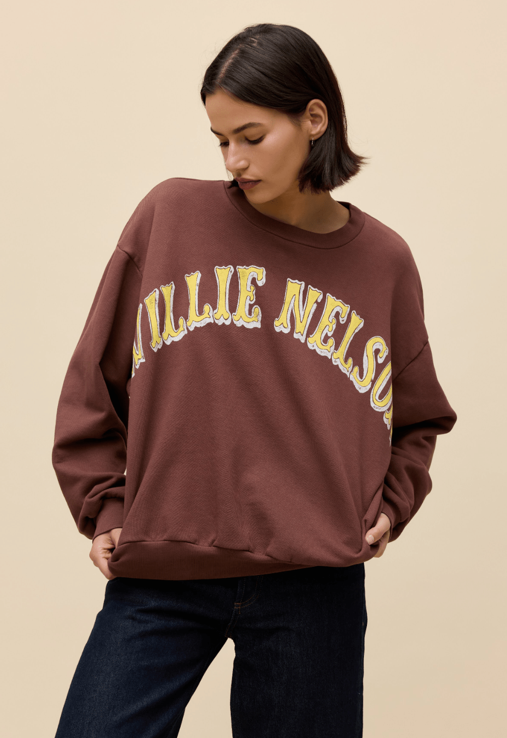 Willie Nelson in Austin Oversized Crew Sweatshirt - Amor Lafayette