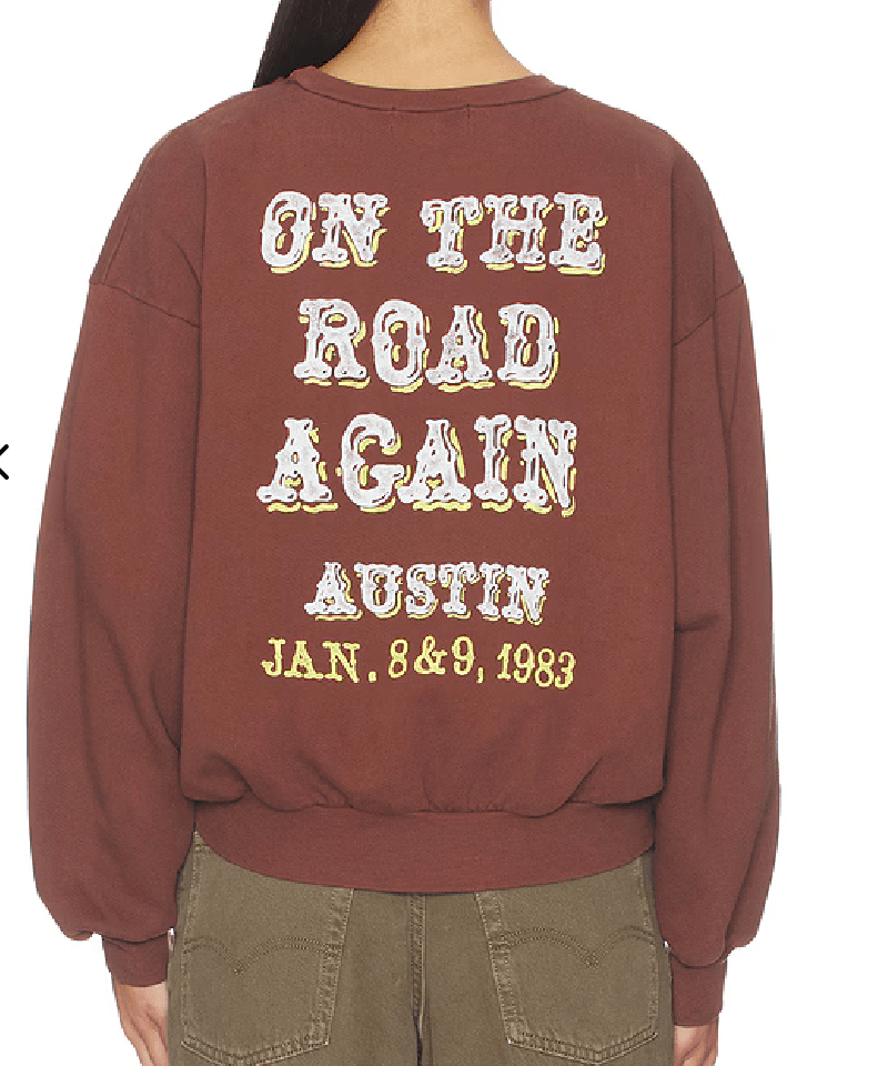 Willie Nelson in Austin Oversized Crew Sweatshirt - Amor Lafayette