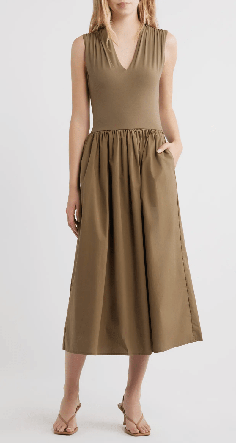 Winnie Dress in Washed Olive - Amor Lafayette