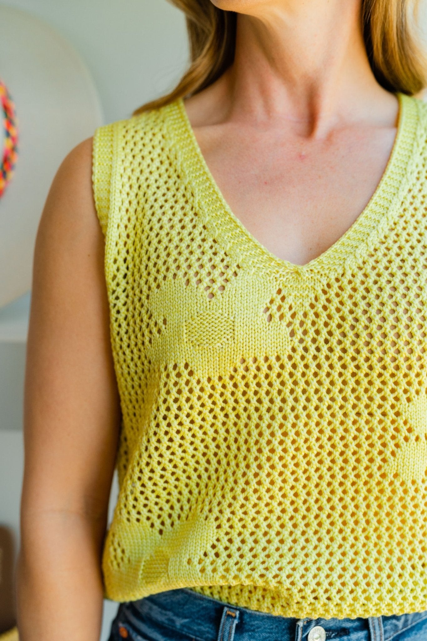 Yellow Ladies Knitted Top - Amor Lafayette