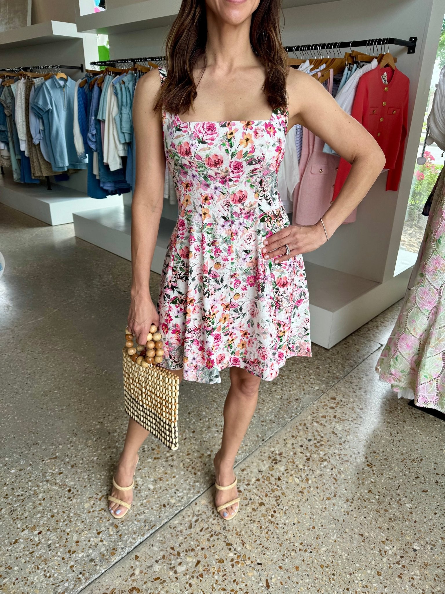 Zesty Courtney Floral Linen Dress - Amor Lafayette