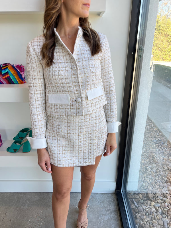 Creme Tweed Skort