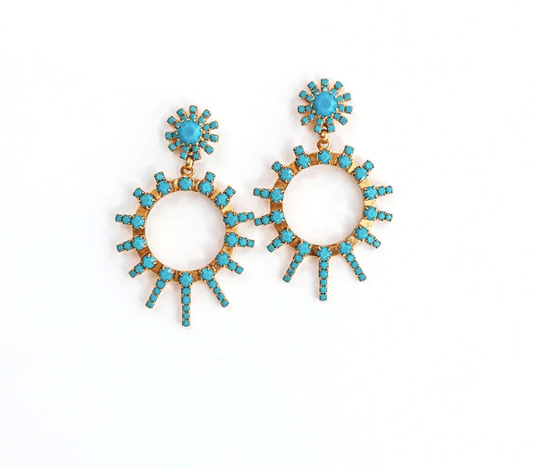 Turquoise Adia Earrings - Amor Lafayette